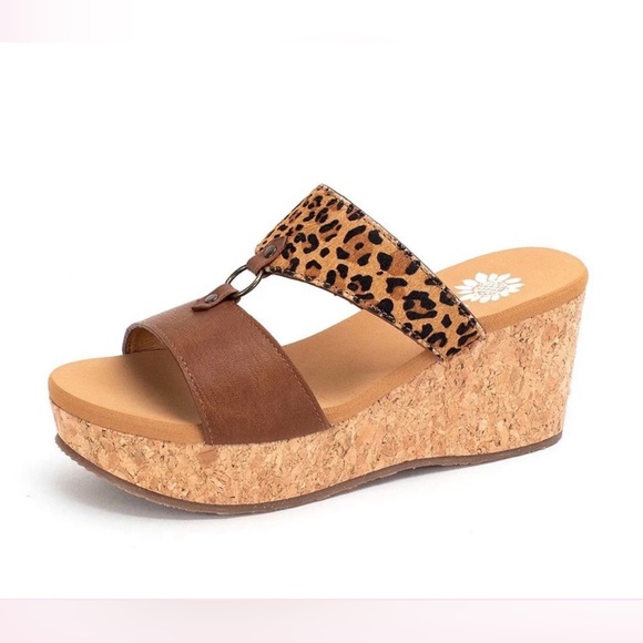 Yellow Box Shoes - Yellow Box Cheetah Wedge sz 10 leather